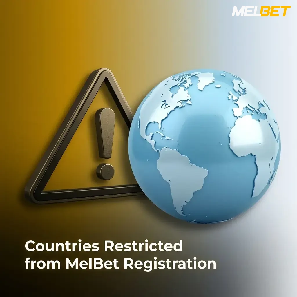 List of countries restricted from MelBet registration including UK, USA, France, Germany, Australia and others