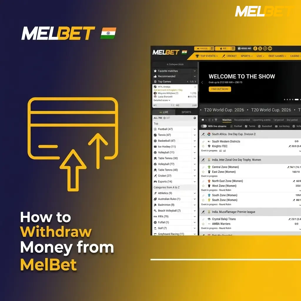 Step-by-step guide on how to withdraw money from MelBet account using UPI, PhonePe, or Tether in INR
